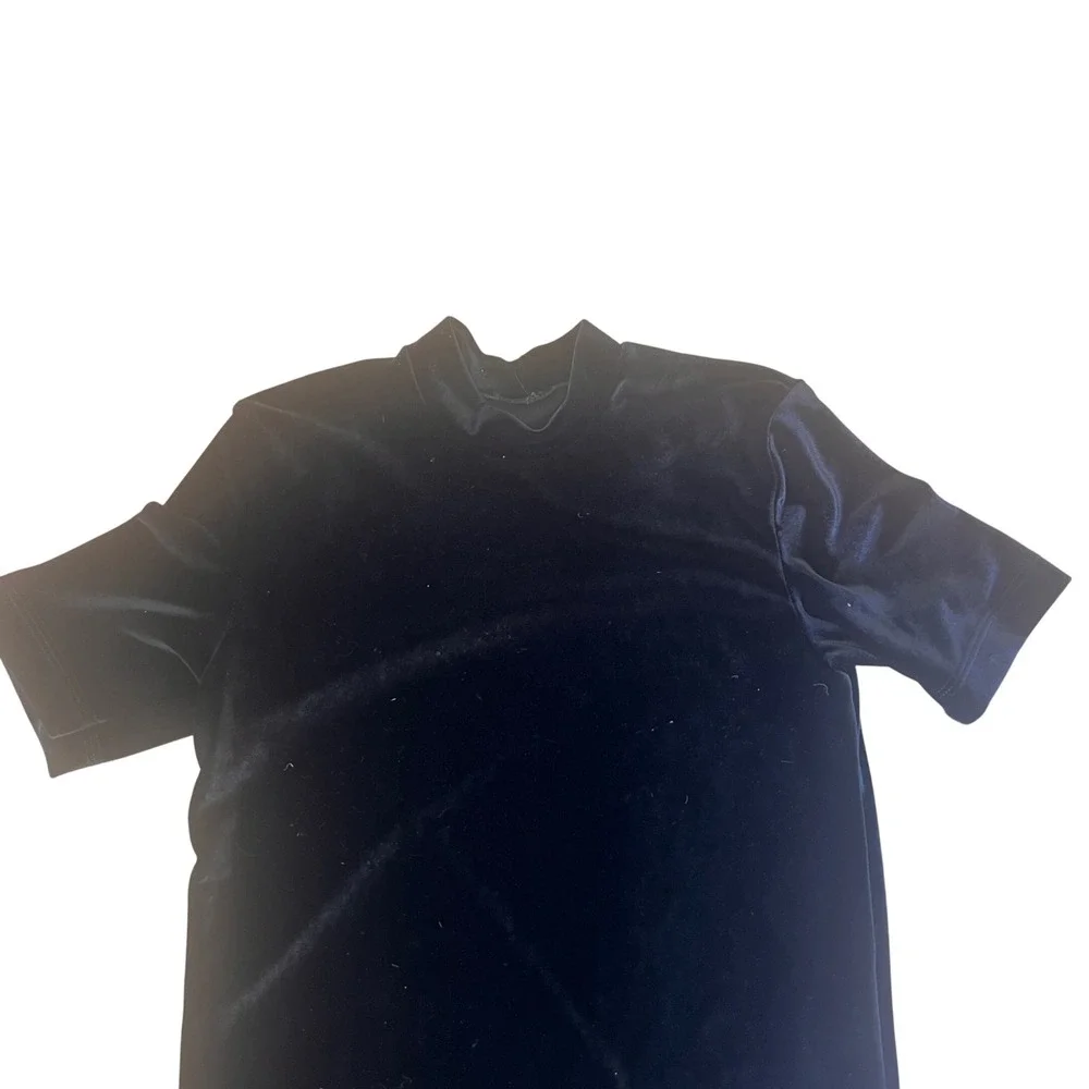 GK Elite Sportswear Girls Black Velvet Mock Neck Top Child L Athletic Gymnastics